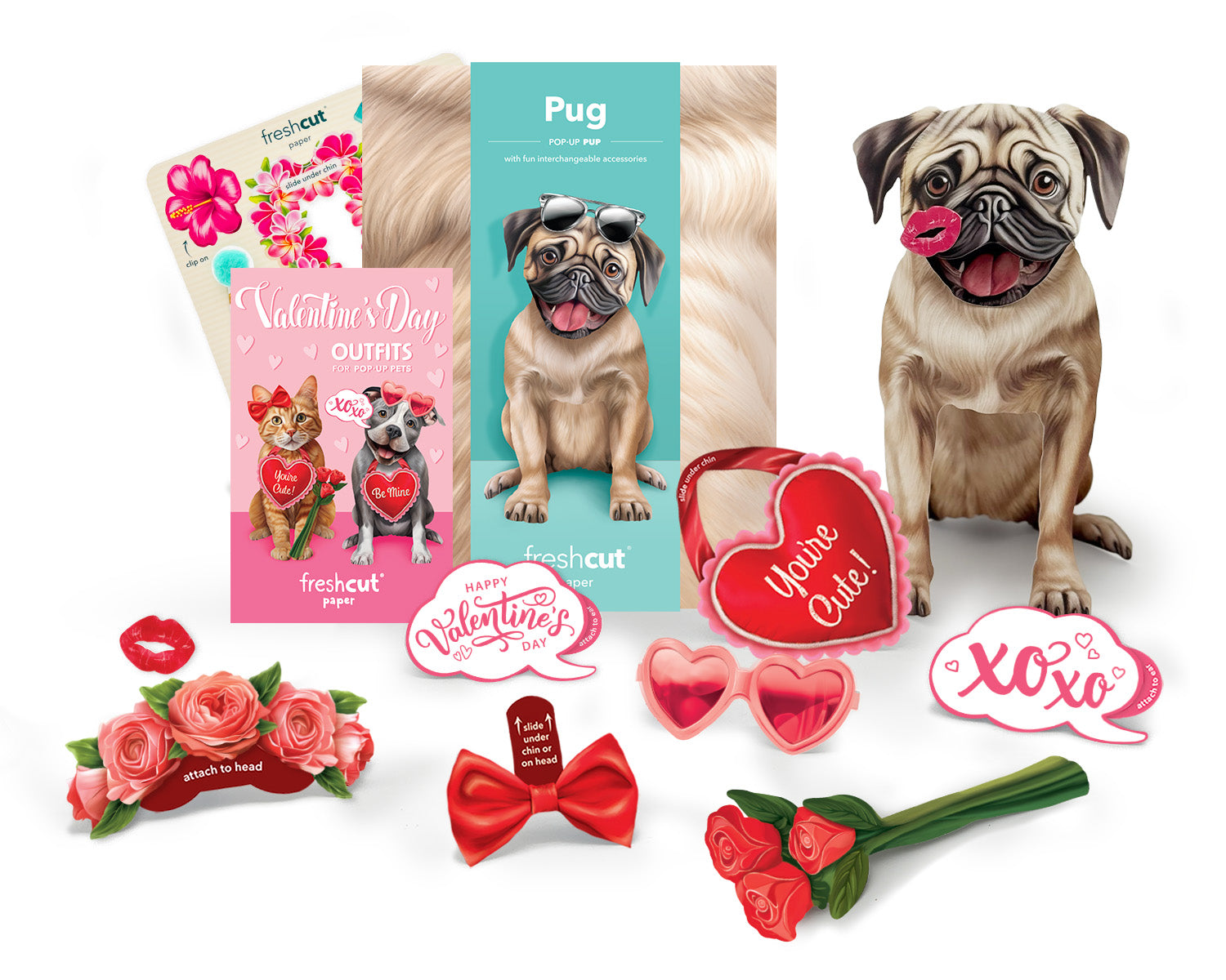 Valentine's Day Pug Pop-Up Card