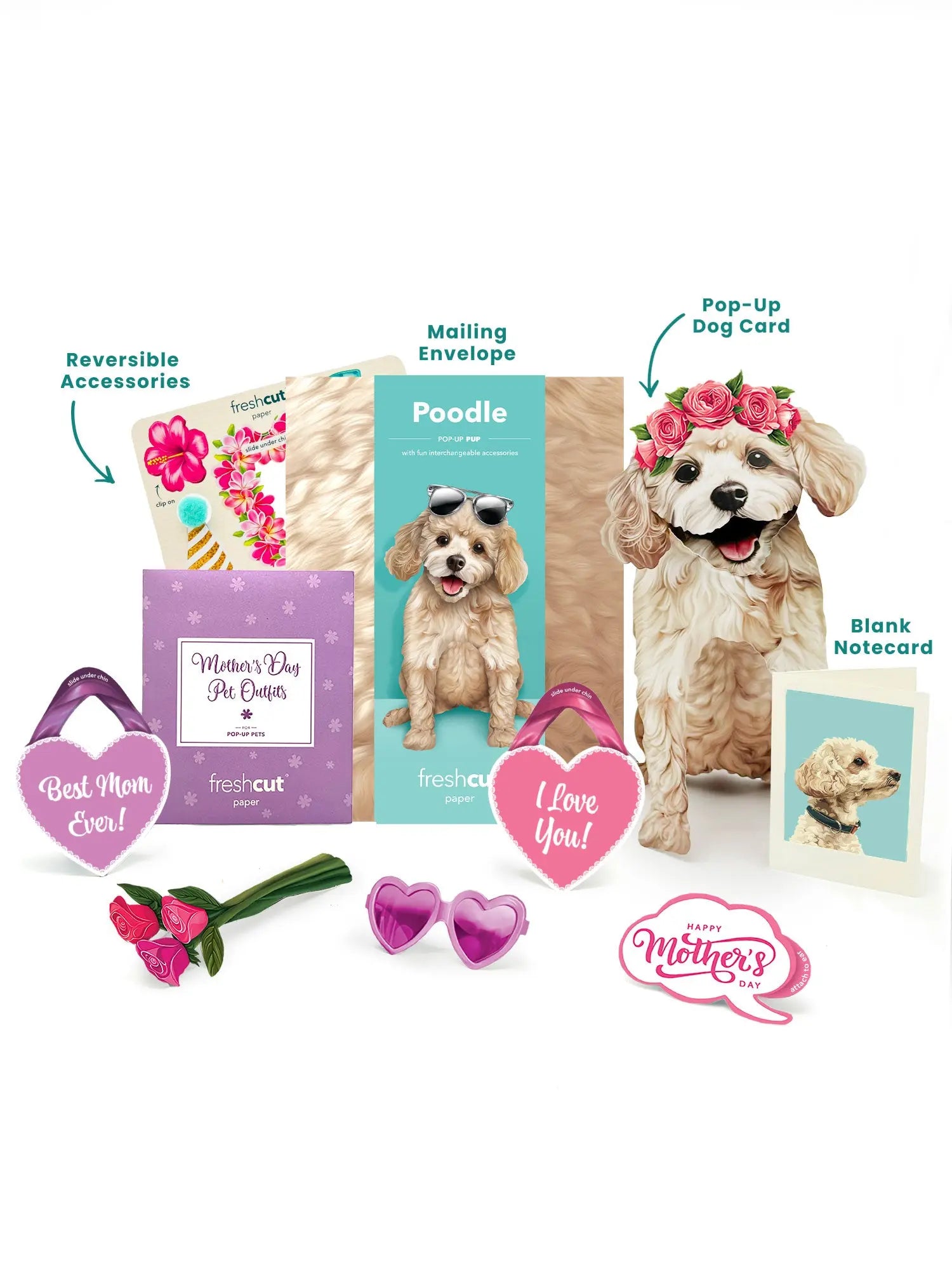 Mother's Day Poodle Pop-Up Card - FreshCut Paper