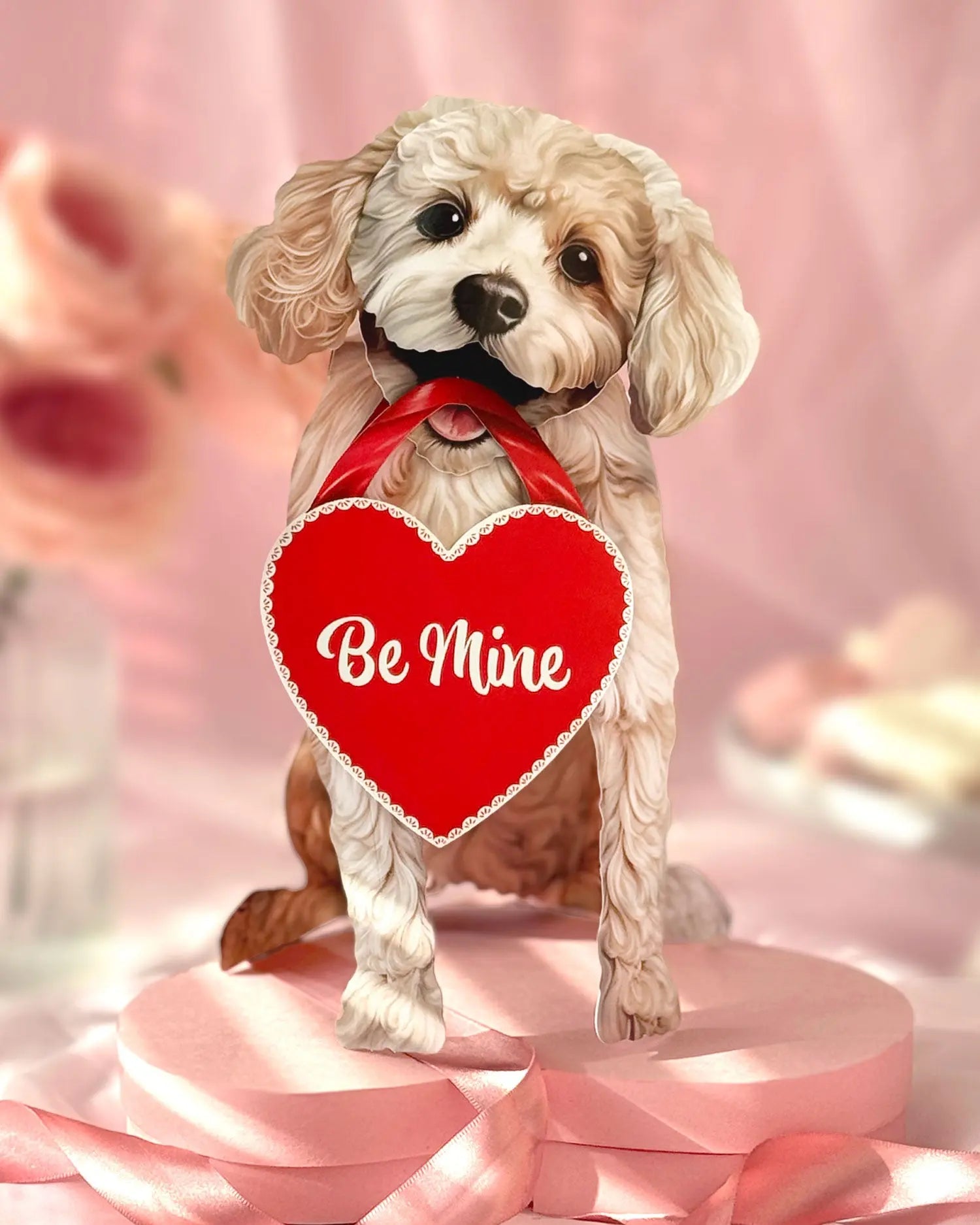 Valentine's Day Poodle Pop-Up Card FreshCut Paper