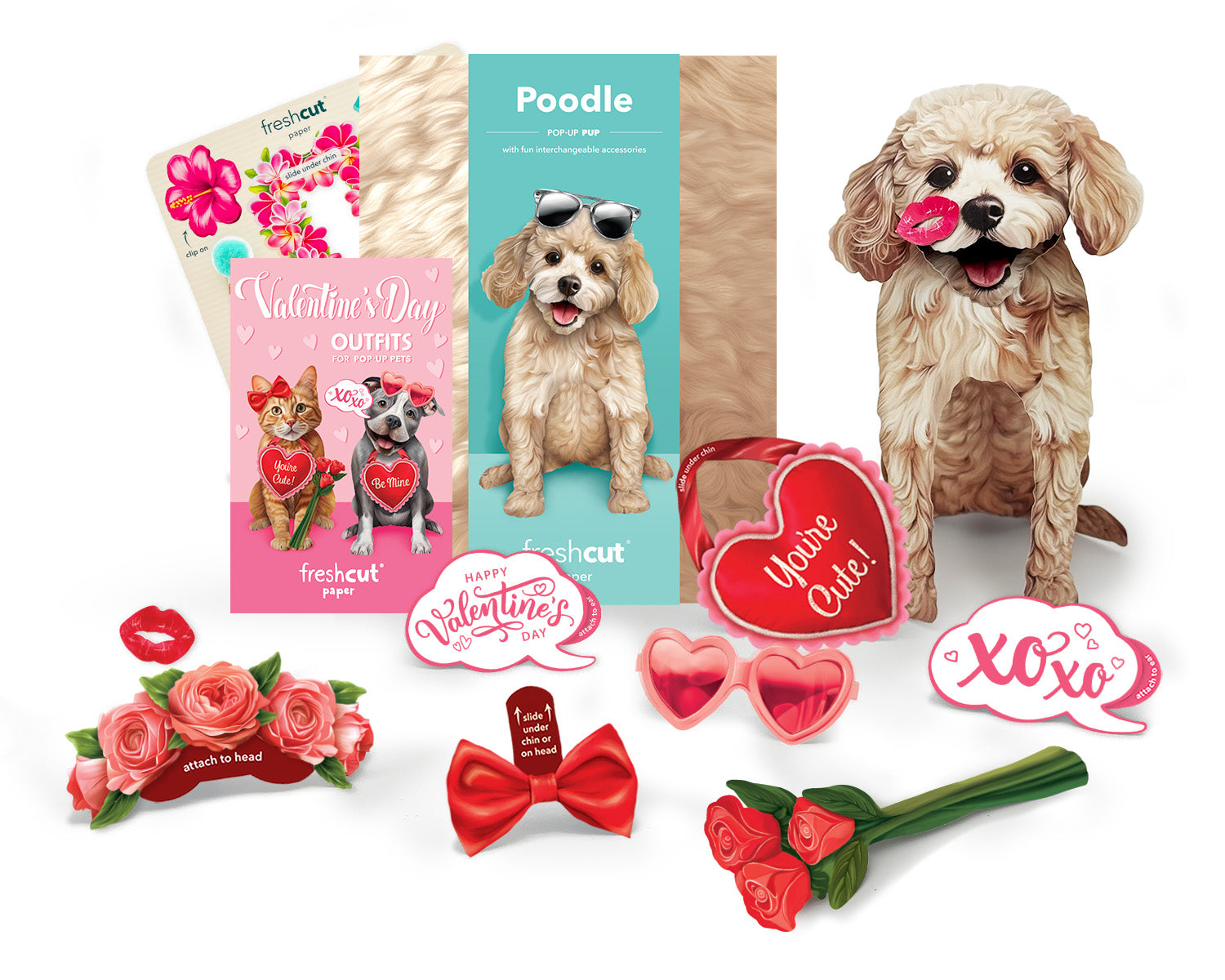 Valentine's Day Poodle Pop-Up Card