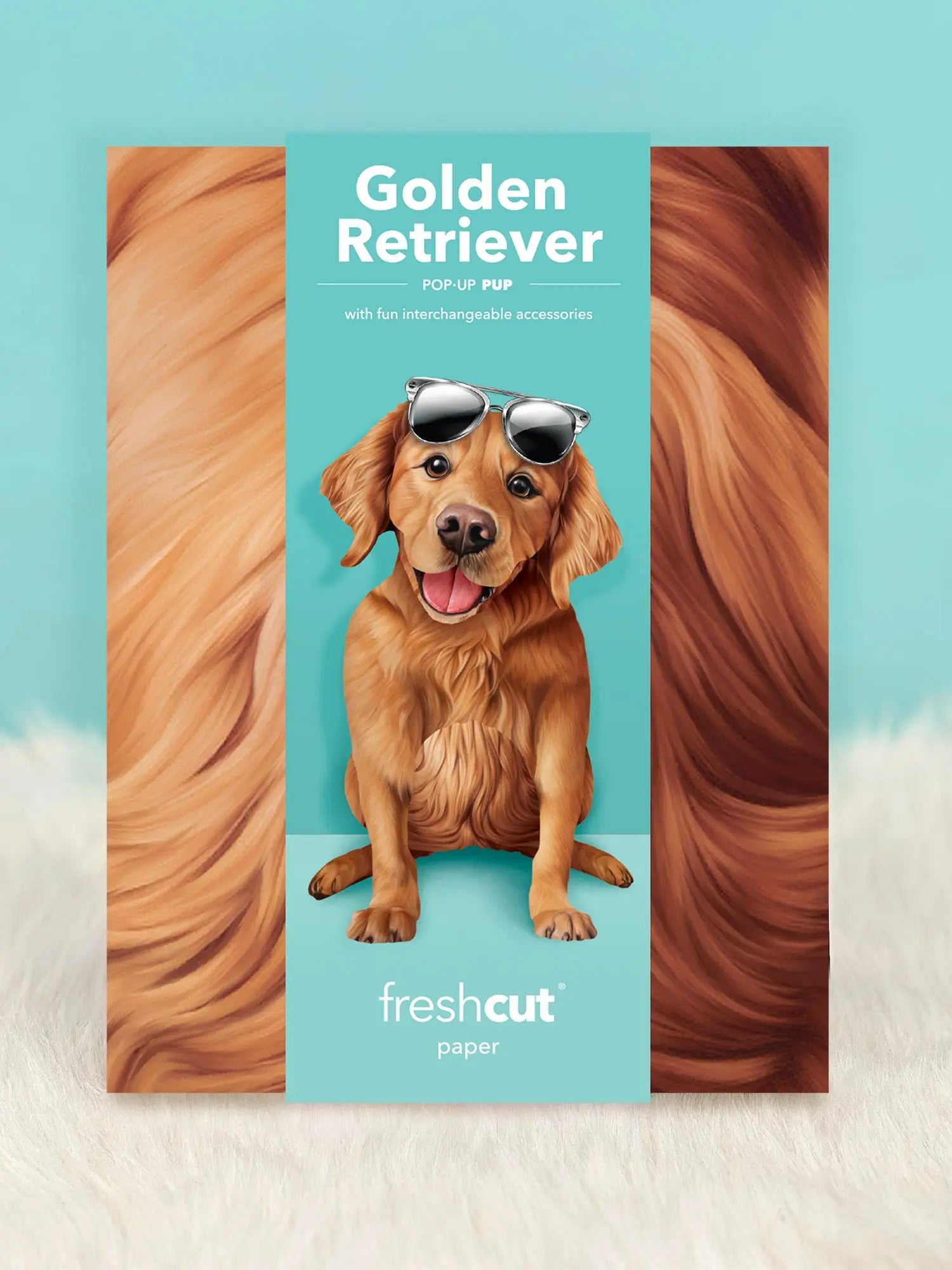 Golden Retriever Pop-Up Pup envelope