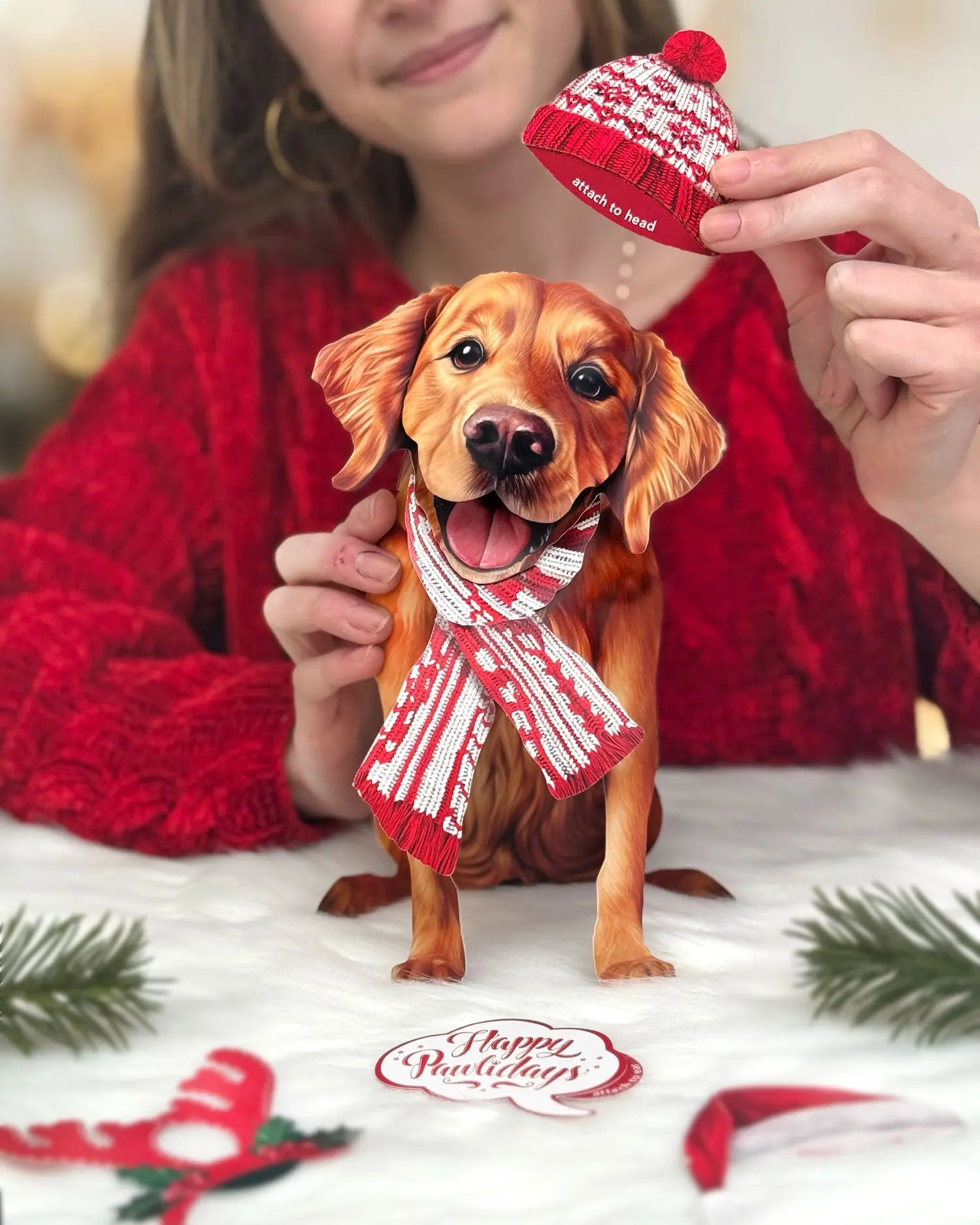 Holiday Golden Retriever Pop-Up Card FreshCut Paper