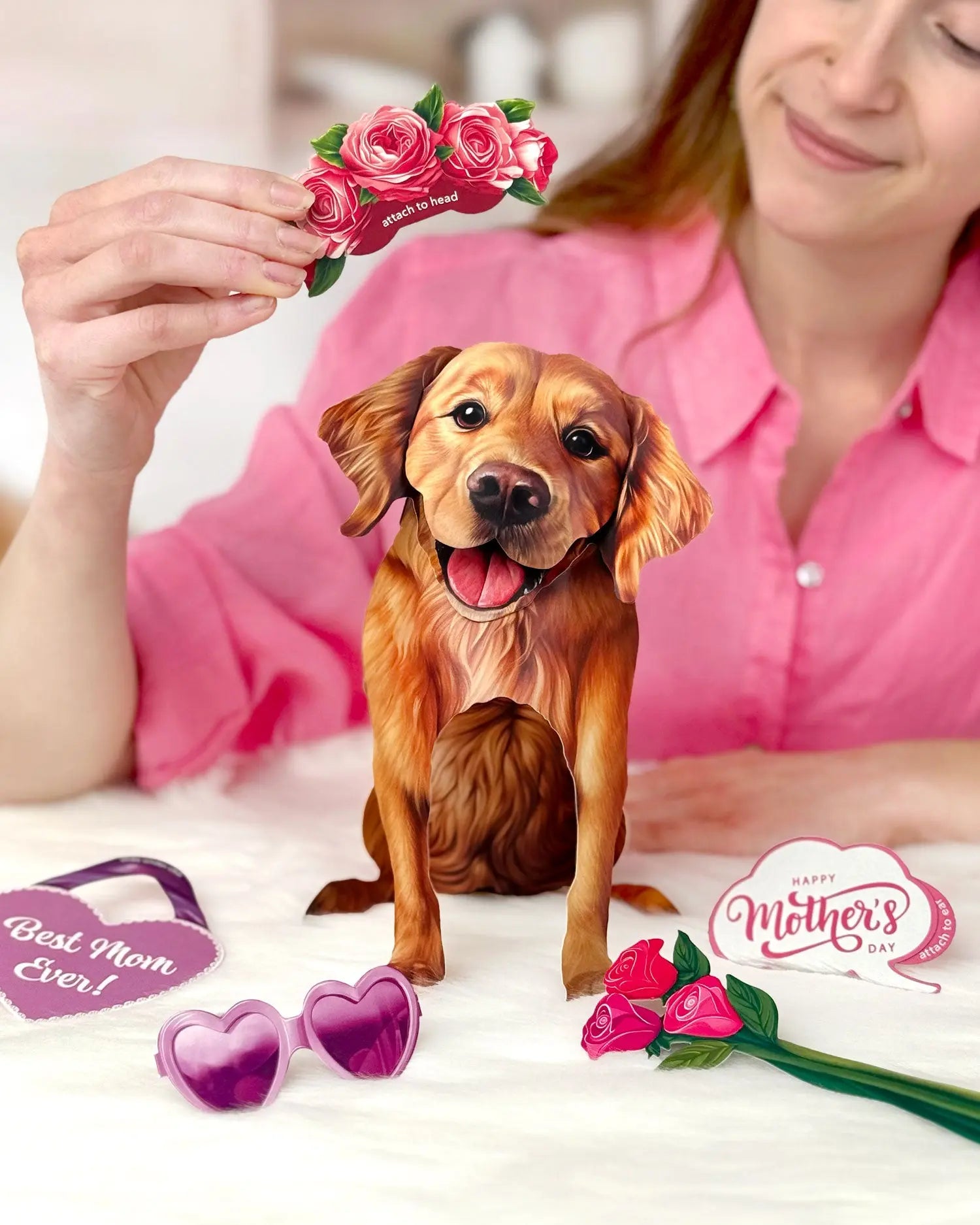 Mother's Day Golden Retriever Pop-Up Card - FreshCut Paper