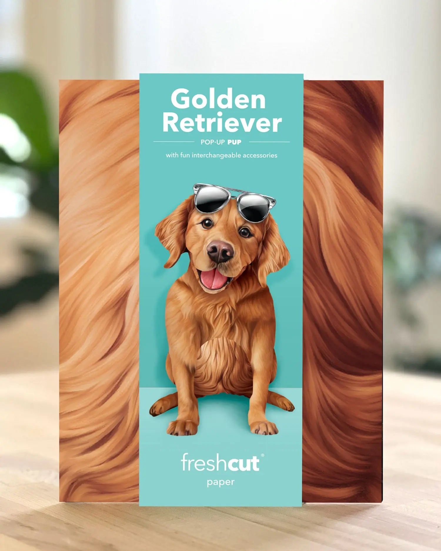 Freshcut paper golden retriver pop-up card packaging