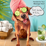 Golden Retriever Pop-Up Pup with spa day accessories