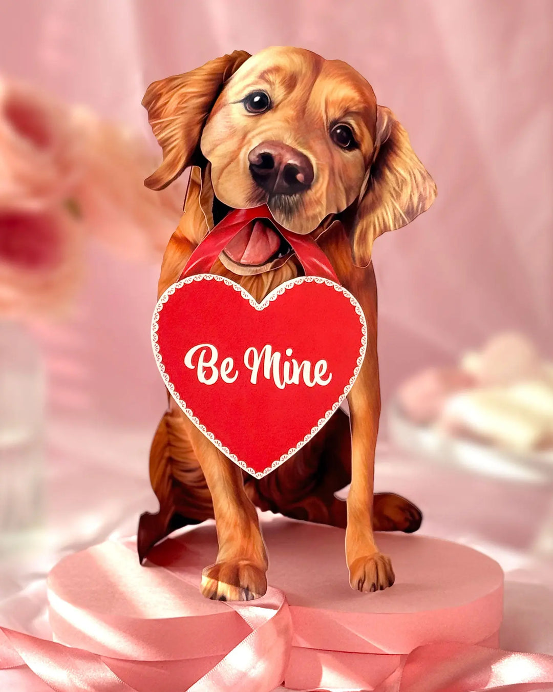 Valentine's Day Golden Retriever Pop-Up Card FreshCut Paper