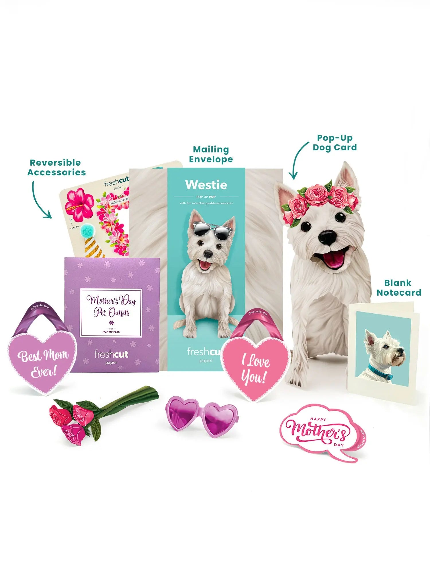 Mother's Day Westie Pop-Up Card - FreshCut Paper