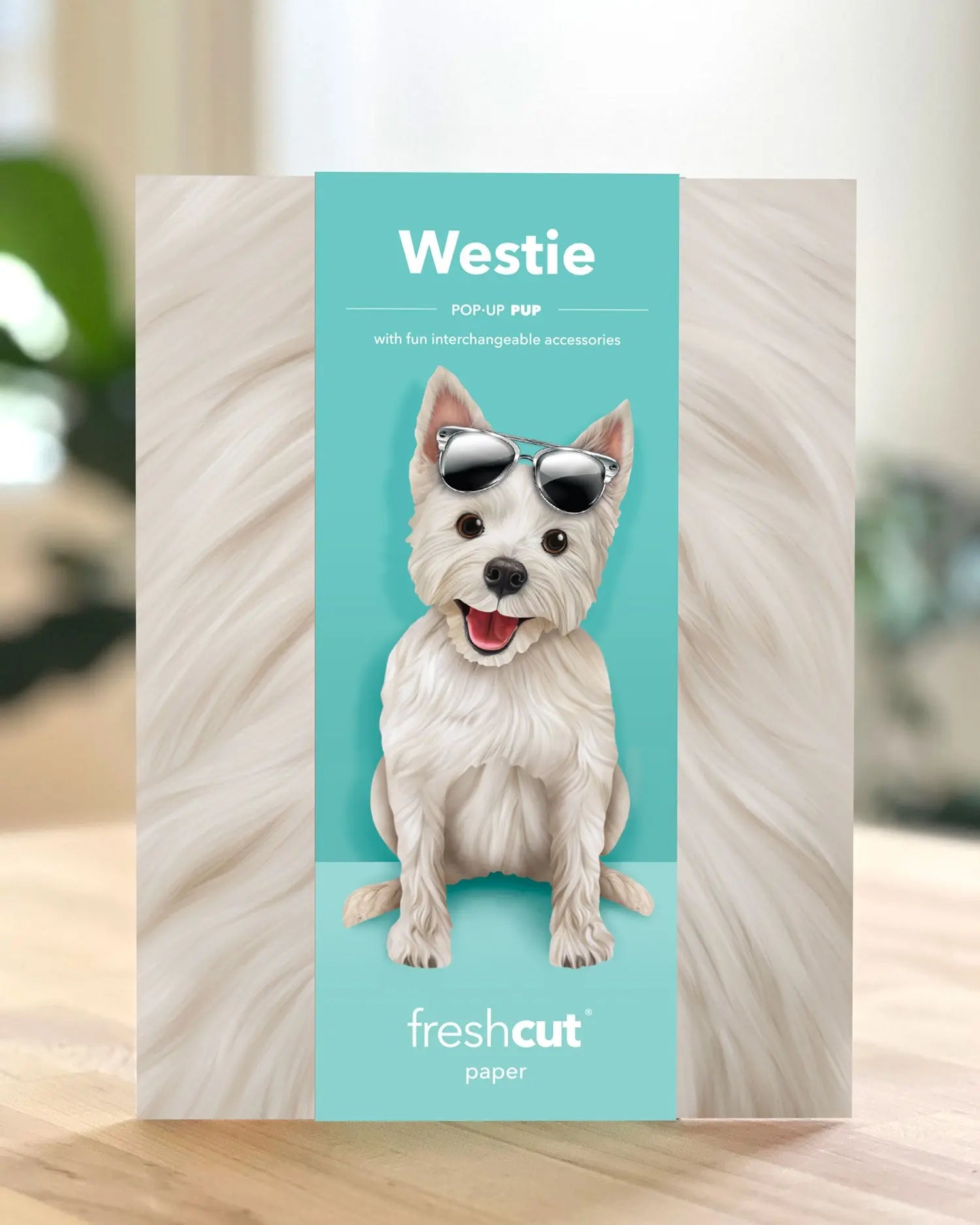 Freshcut paper Westie pop-up card packaging