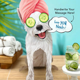 Westie Pop-Up Pup with spa day accessories