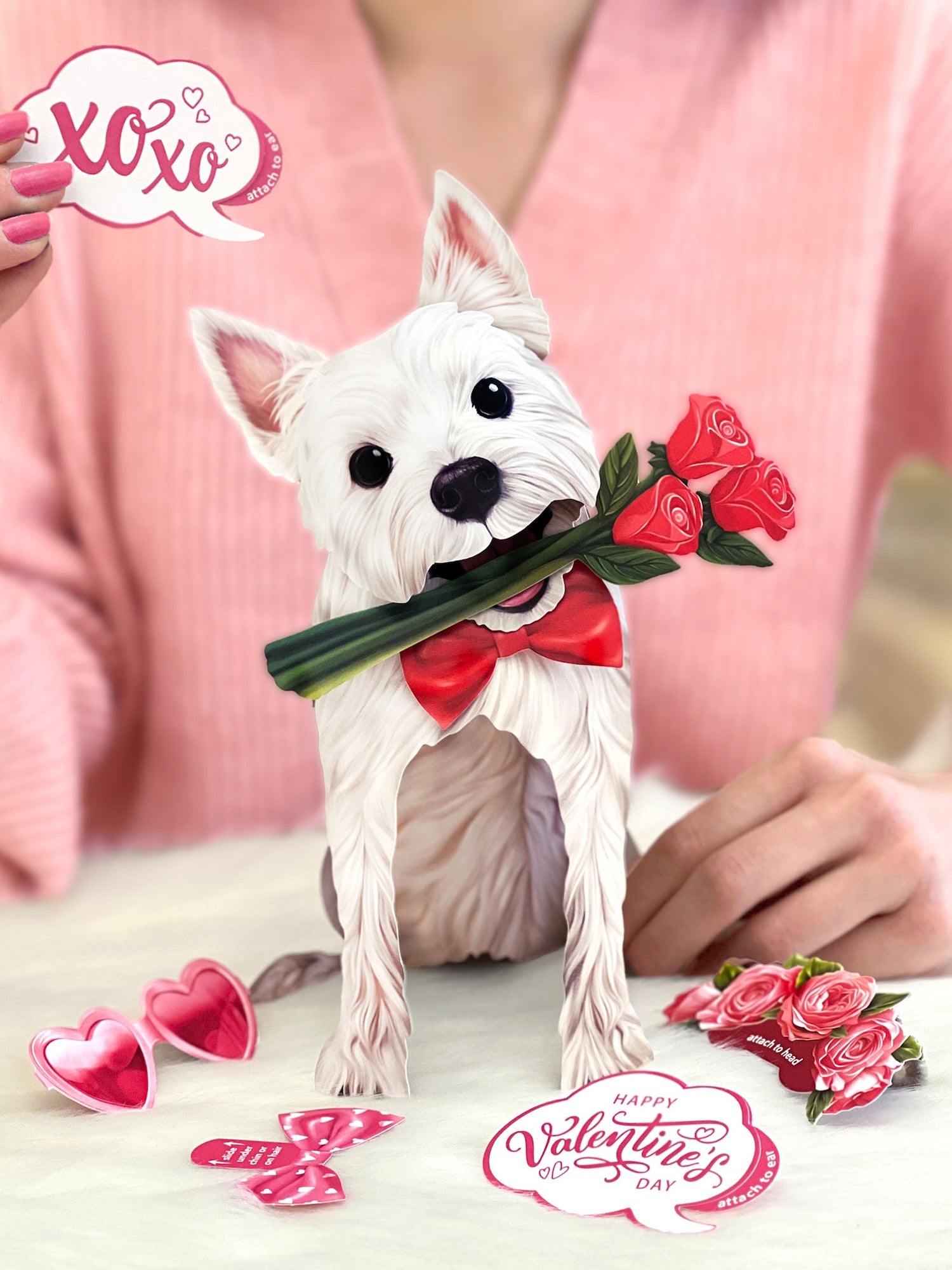 Valentine's Day Westie Pop-Up Card