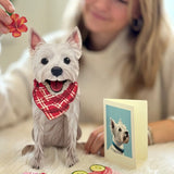 Westie Pop-Up Pup with matching blank notecard and accessories