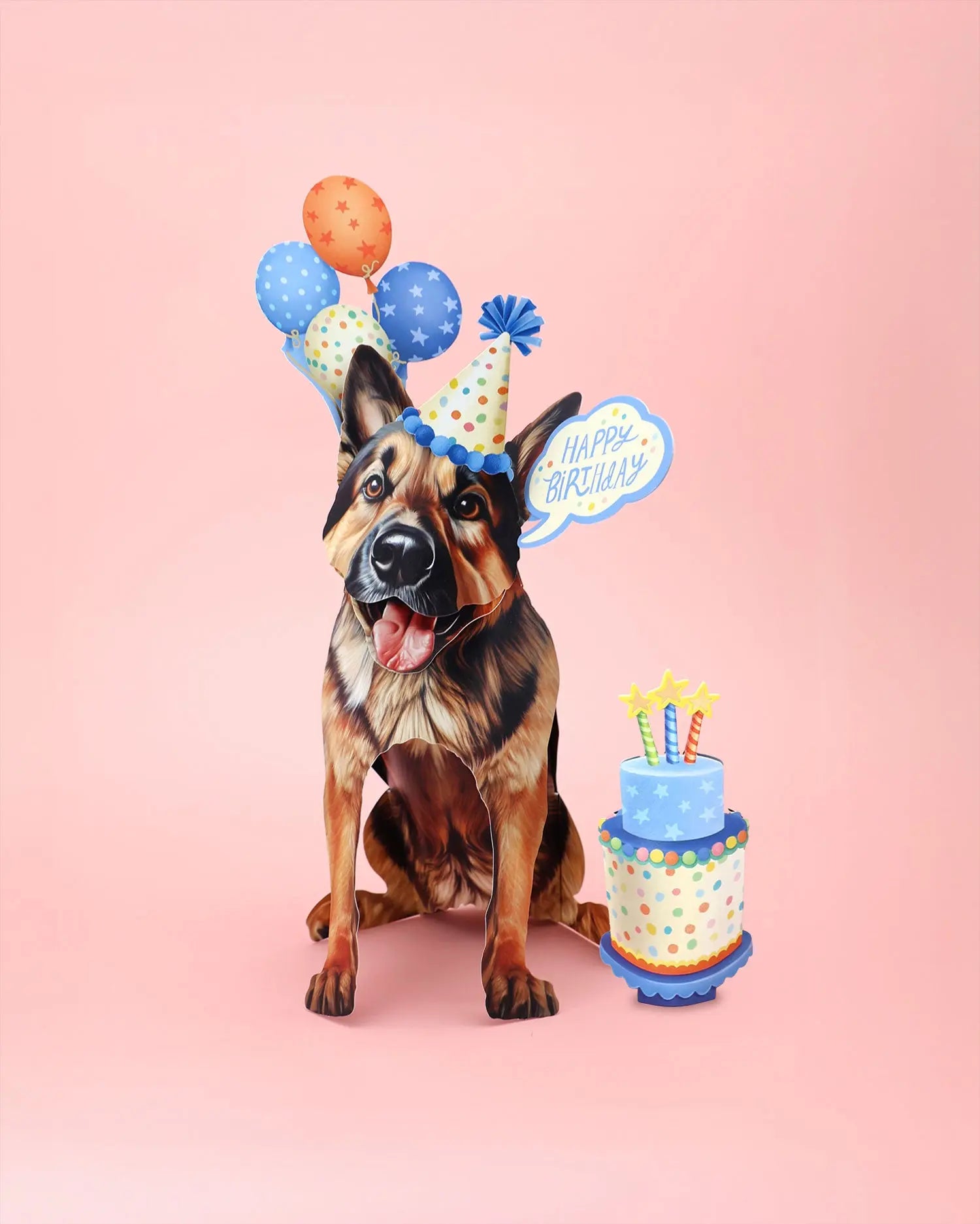 Birthday German Shepherd Pop-Up Card FreshCut Paper