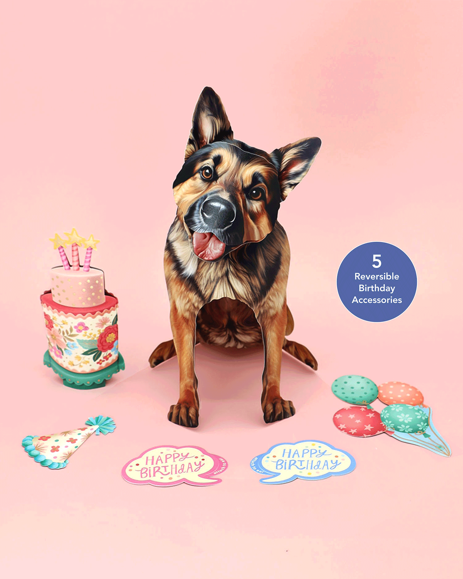 Birthday German Shepherd Pop-Up Card FreshCut Paper
