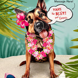 German Shepherd Pop-Up Pup with vacation accessories