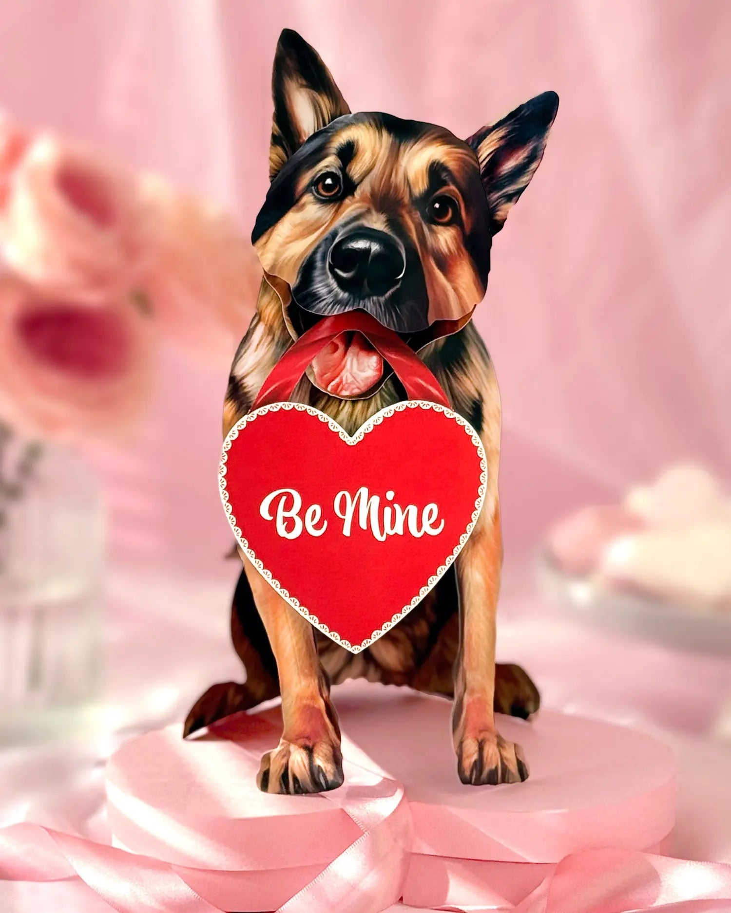 Valentine's Day German Shepherd Pop-Up Card FreshCut Paper