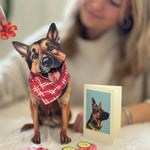 German Shepherd Pop-Up Pup with matching blank notecard and accessories