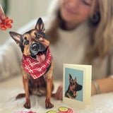 German Shepherd Pop-Up Pup with matching blank notecard and accessories