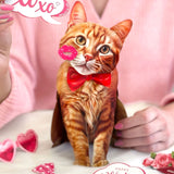 Valentine's Day Orange Tabby Cat Pop-Up Card