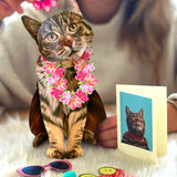 Brown Tabby Pop-Up Cat with notecard and accessories