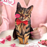 Valentine's Day Brown Tabby Cat Pop-Up Card