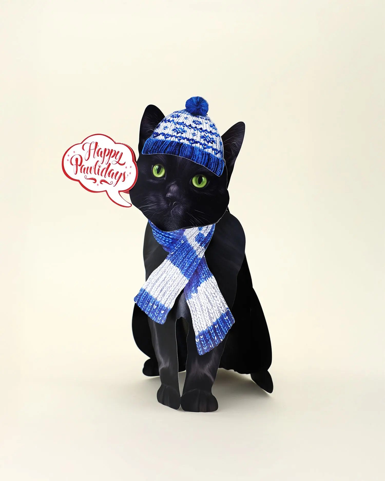 Holiday Black Cat Pop-Up Card FreshCut Paper