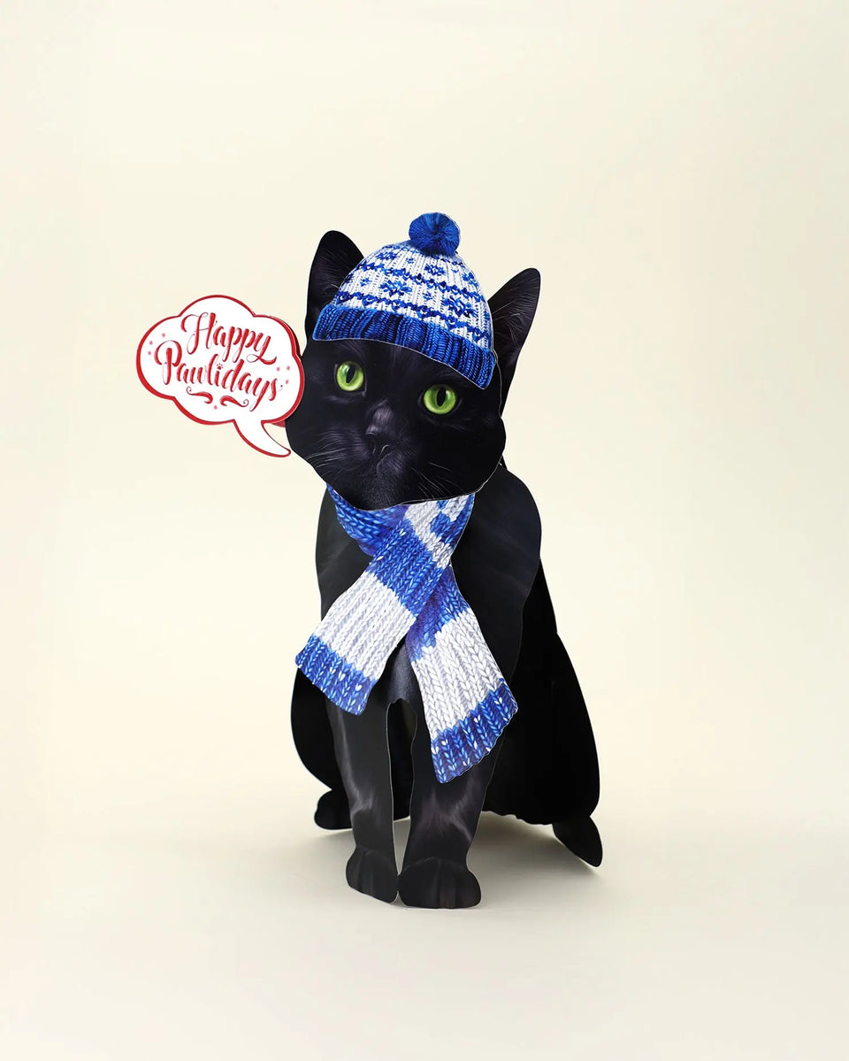 Holiday Black Cat Pop-Up Card FreshCut Paper