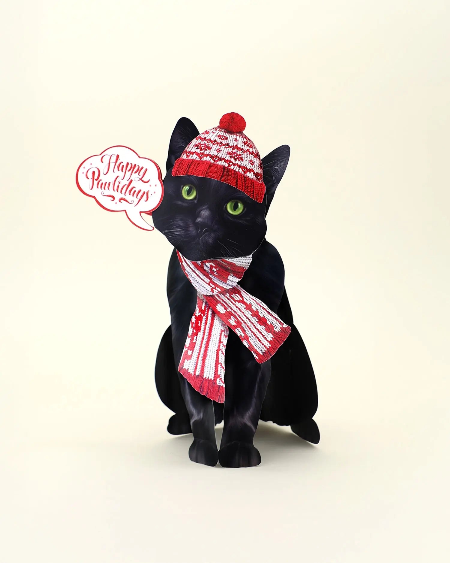 Holiday Black Cat Pop-Up Card FreshCut Paper