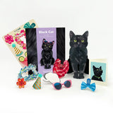 Black Pop-Up Cat with accessories and notecard