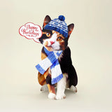 Holiday Calico Cat Pop-Up Card FreshCut Paper