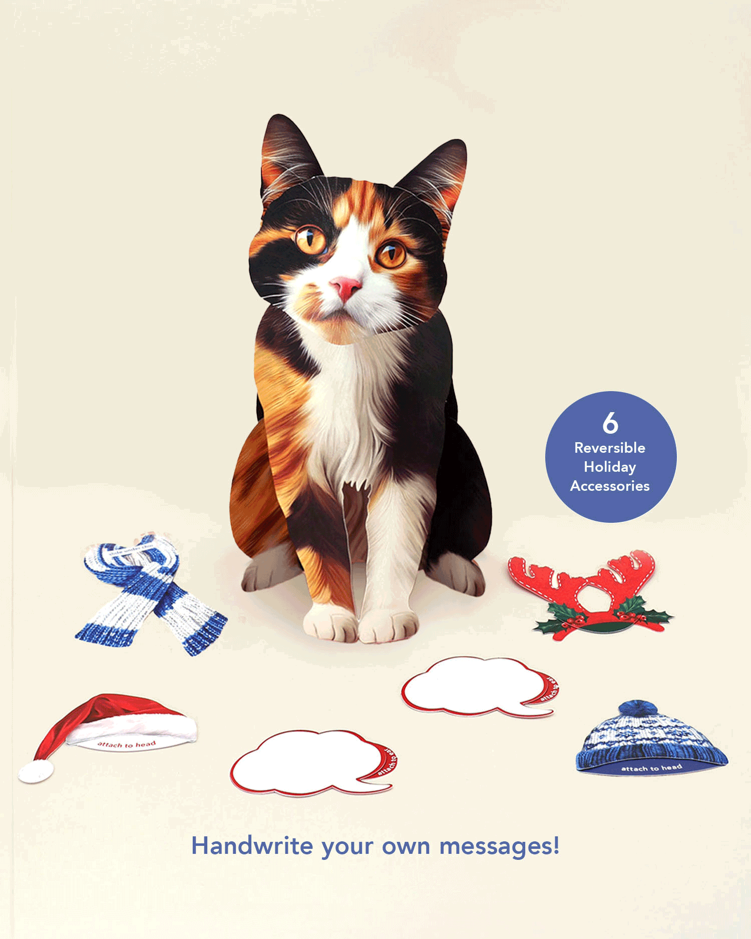 Holiday Calico Cat Pop-Up Card FreshCut Paper