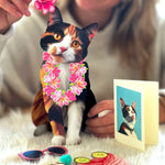 Calico Pop-Up Cat with accessories
