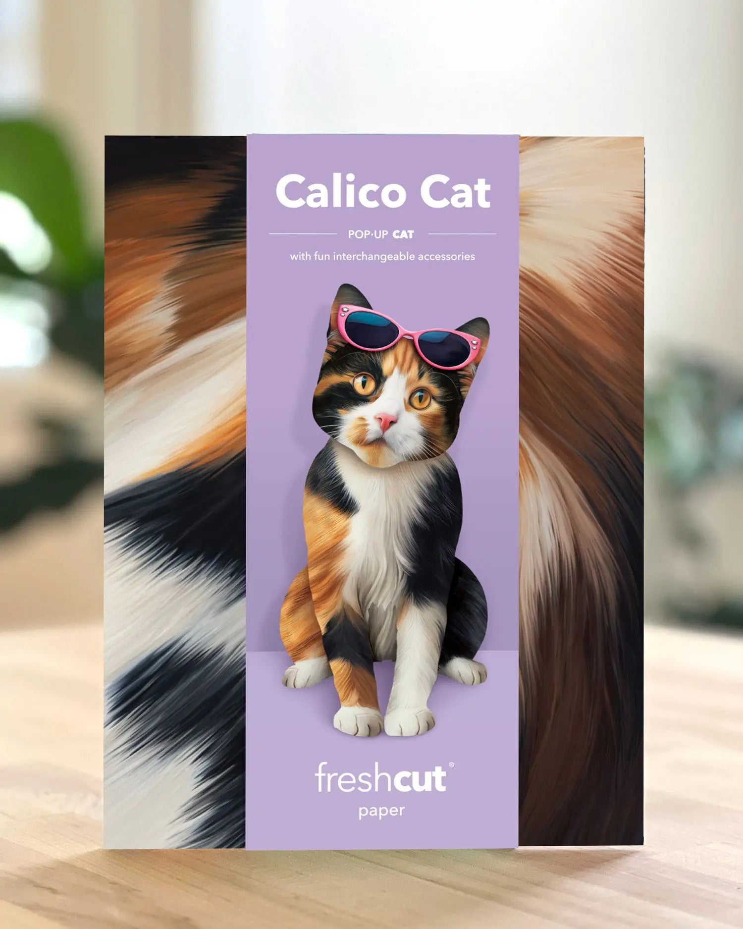FreshCut paper calico cat pop-up card packaging
