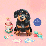 Birthday Dachshund Pop-Up Card FreshCut Paper