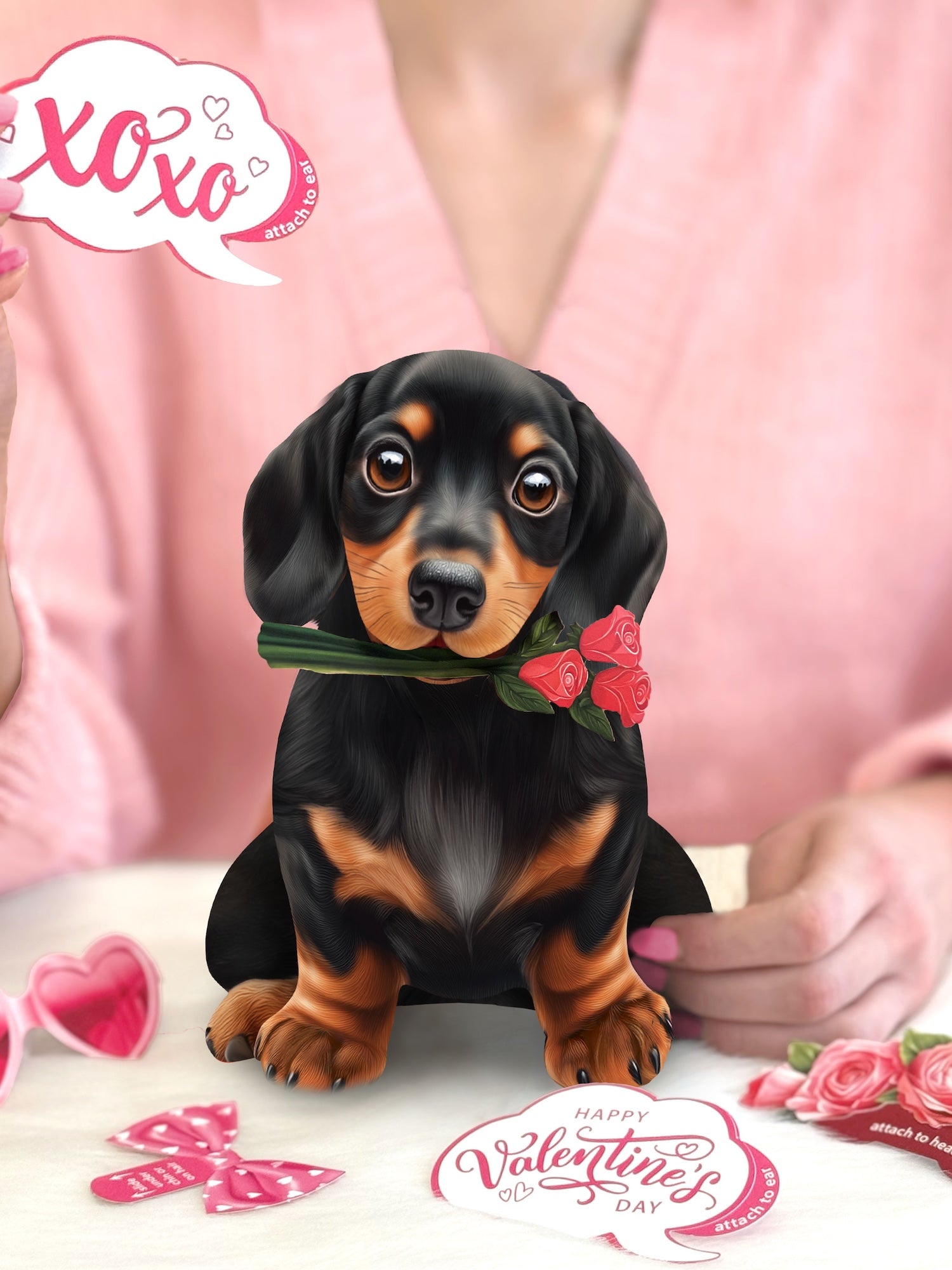 Valentine's Day Dachshund Pop-Up Card