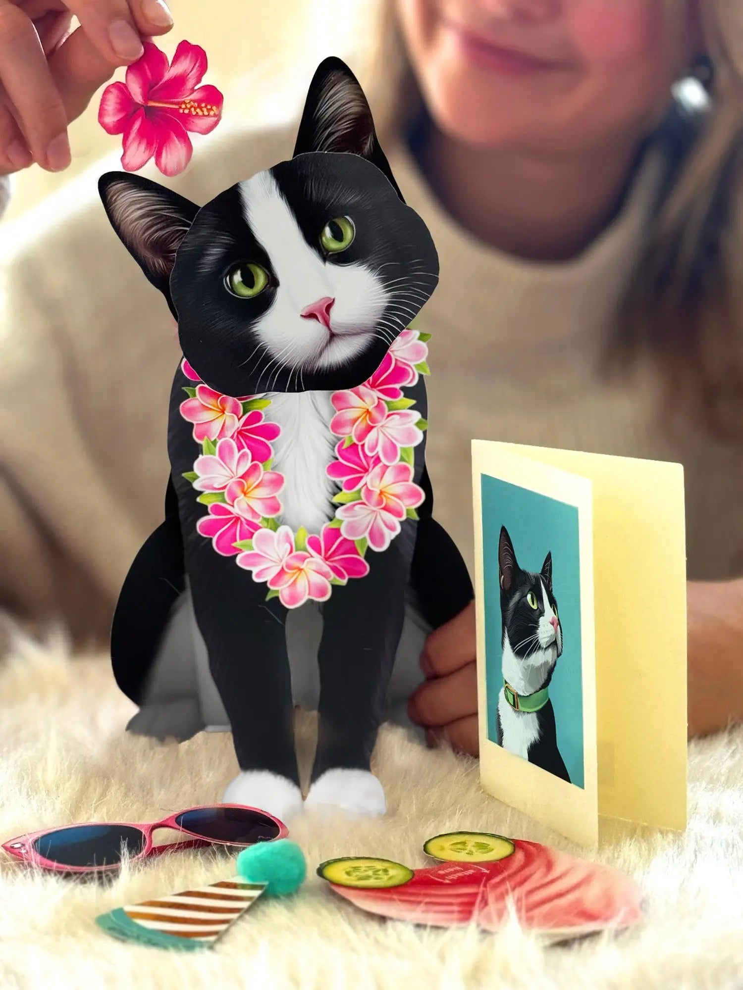 Tuxedo Cat Pop-Up Card - FreshCut Paper