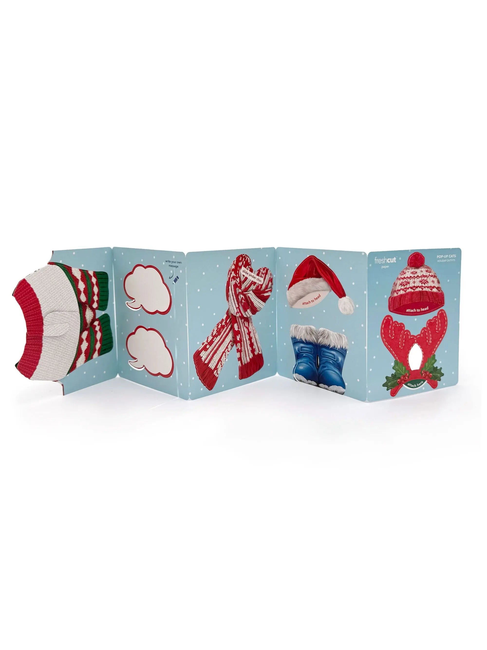 Holiday Pop-Up Cat Outfits - FreshCut Paper