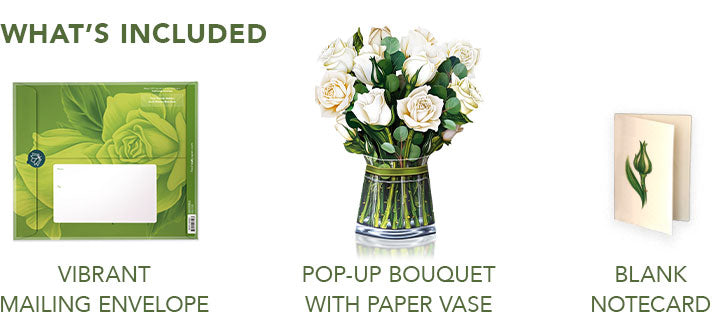 White Roses Paper Flower Bouquet | Elegant Floral Design by