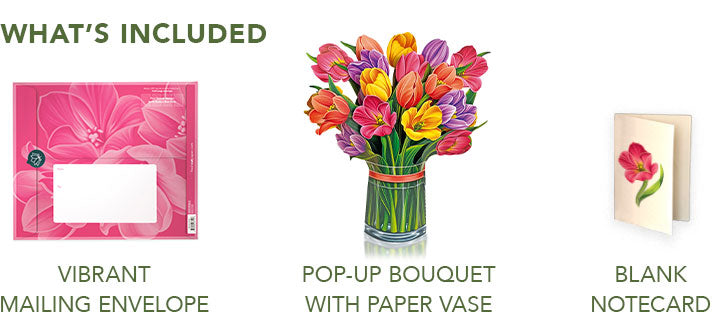 Festive Tulips in Clear Vase