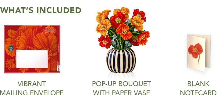French Poppies - Pop-Up Bouquet Card
