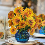 Sunflower Bouquet with blue vase