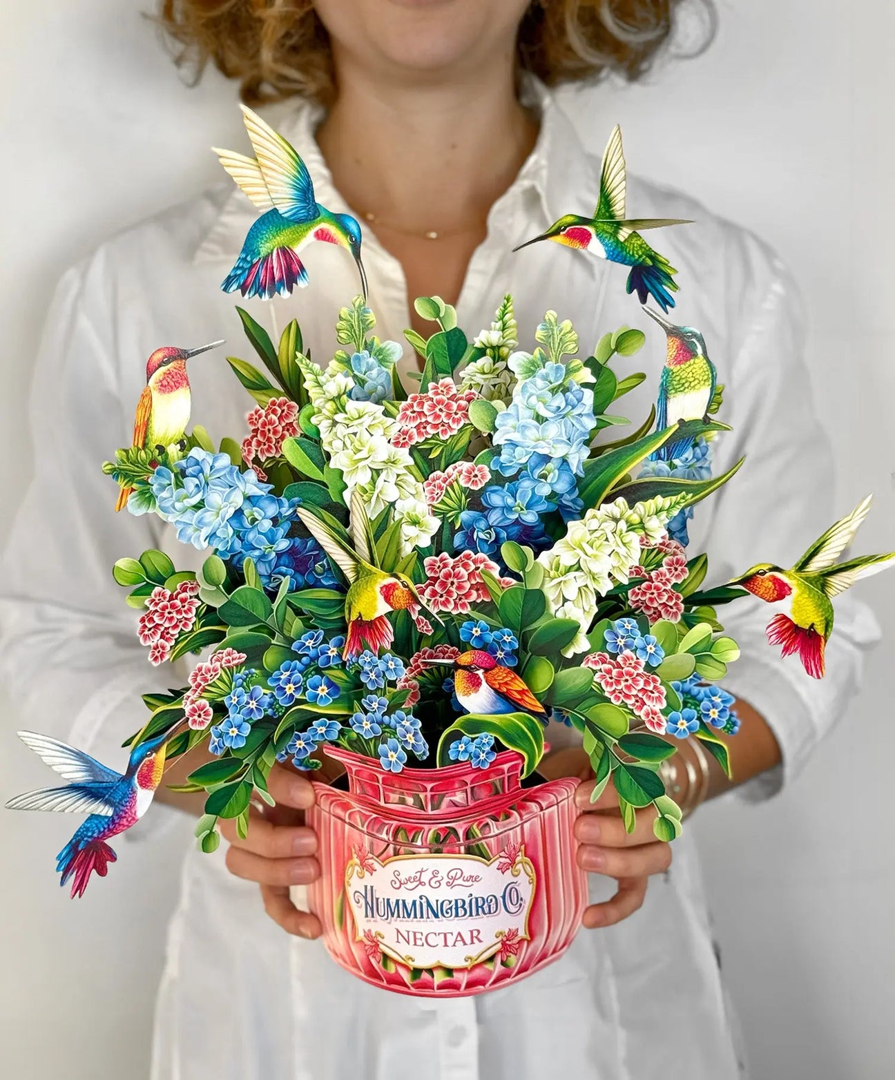 Hummingbird oasis freshcut paper s stunning 3d flower bouquet gift