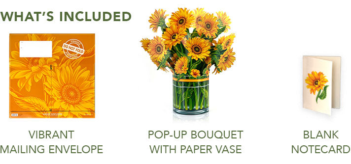 FreshCut Paper Pop Up Flowers Sunflowers 3D Greeting Card