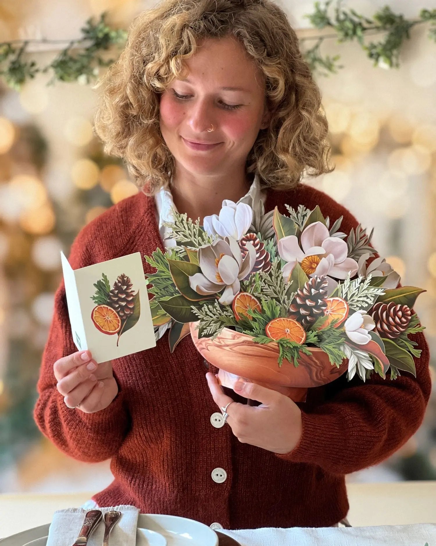Winter Magnolia Paper Flower Bouquet Elegant Paper Flowers FreshCut Winter magnolia paper flower bouquet elegant paper flowers freshcut