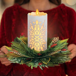 Glowing Holiday Candle Freshcut Paper