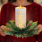 Glowing Holiday Candle Freshcut Paper
