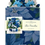 Blue Poinsettia Bouquet with Envelope