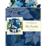 Blue Poinsettia Bouquet with Envelope