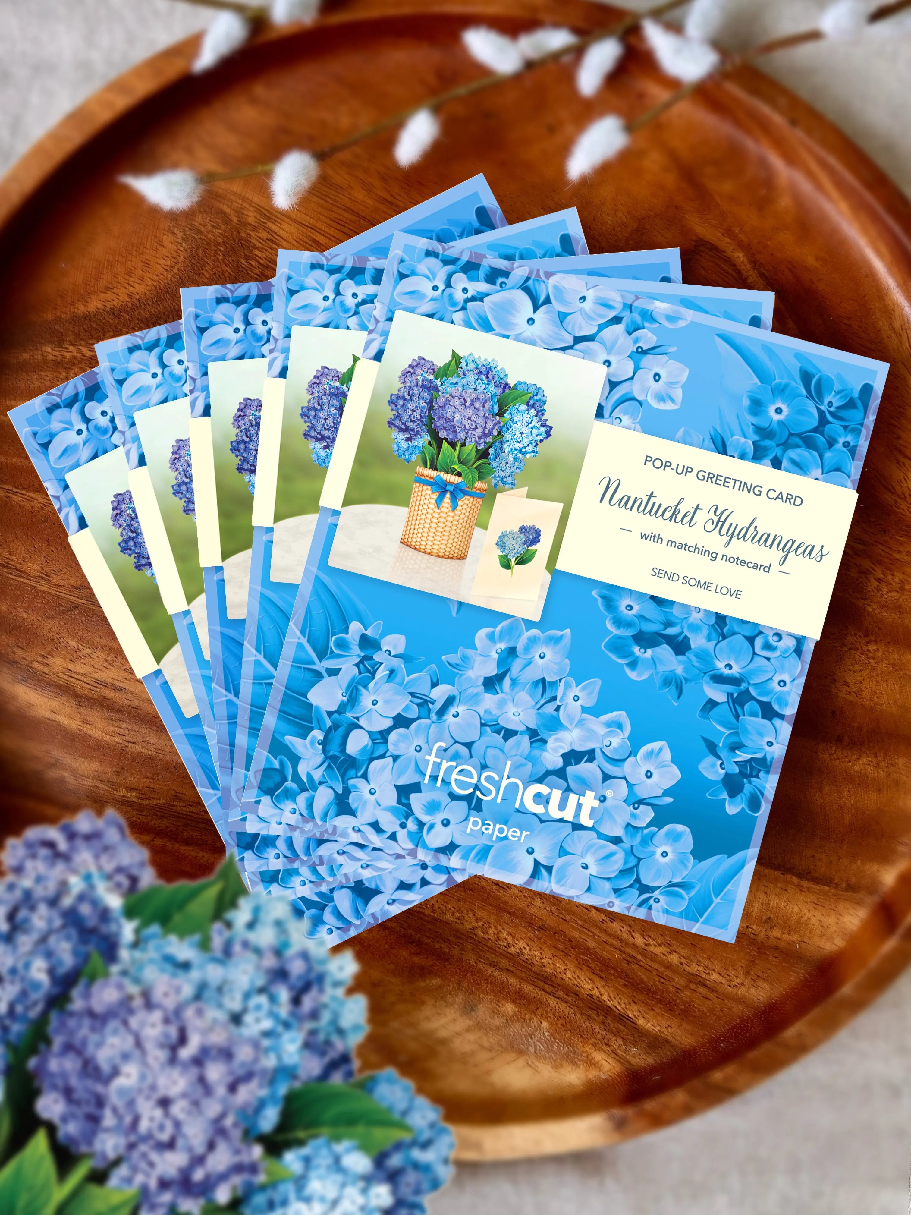 Mini Nantucket Hydrangeas Pop-Up Card FreshCut Paper