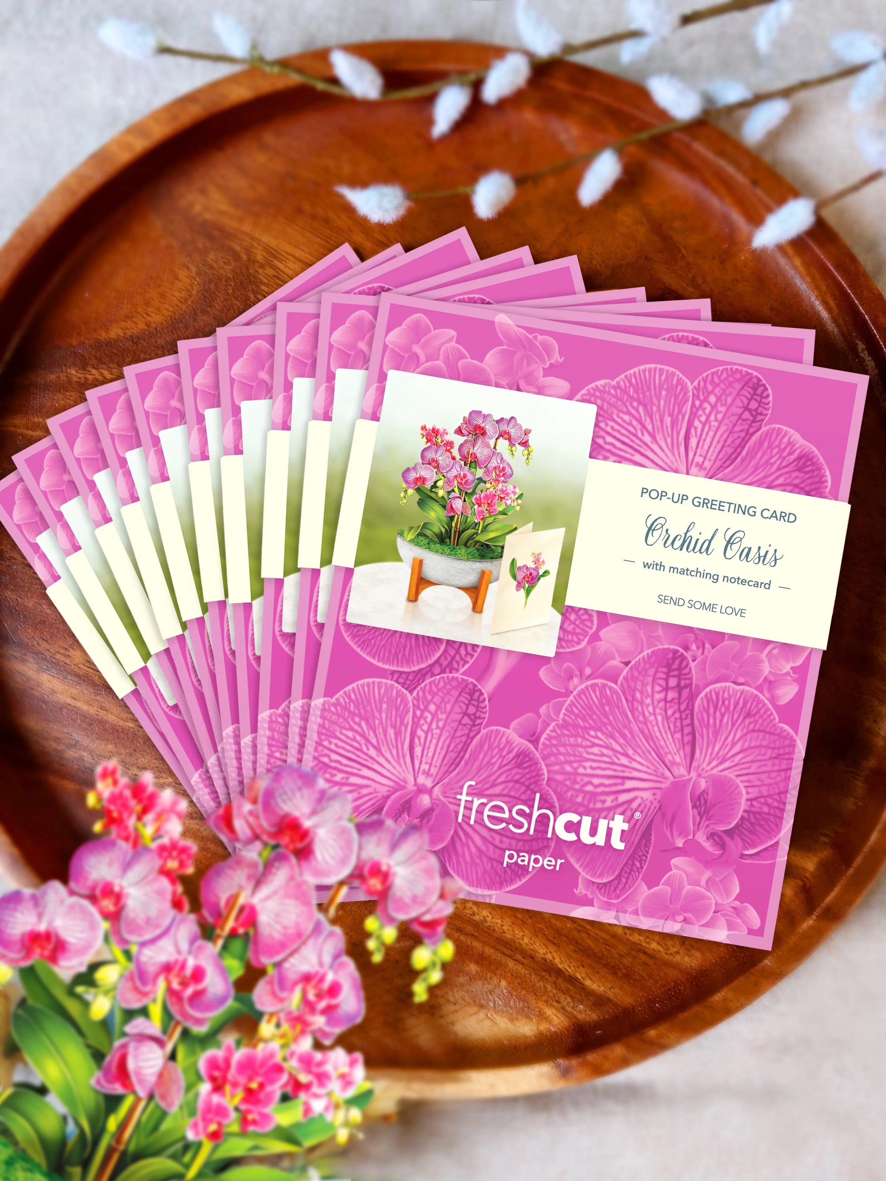 Mini Orchid Oasis Pop-Up Card FreshCut Paper
