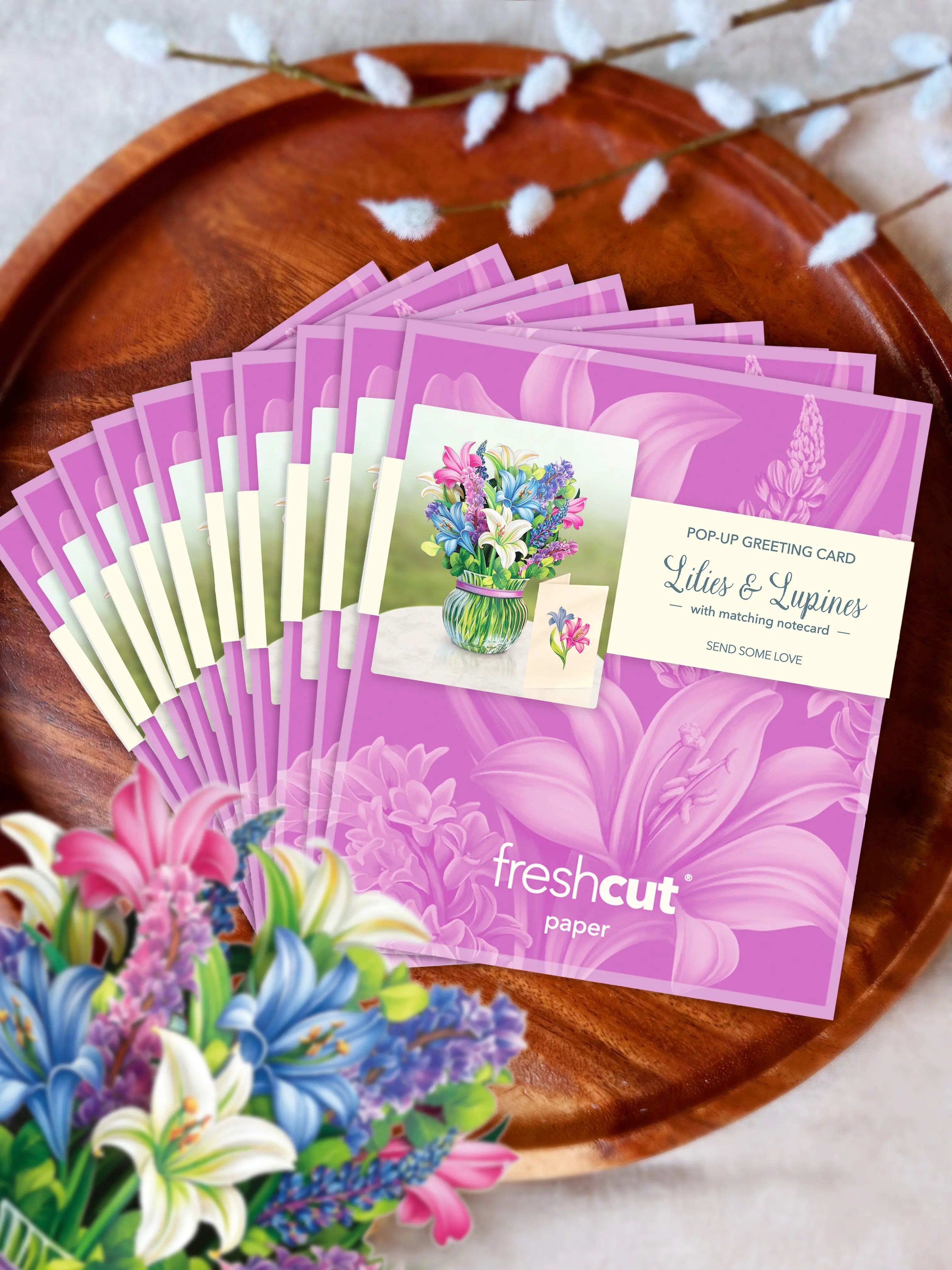 Mini Lilies & Lupines Pop-Up Card FreshCut Paper